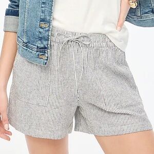 J. Crew Blue and White Bermuda Shorts Elastic Waist